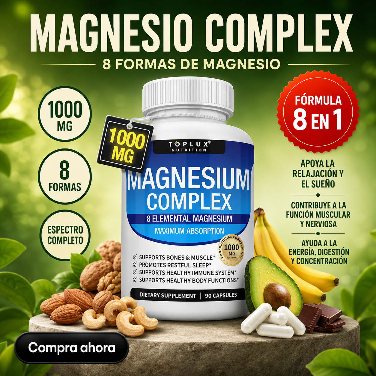 Magnesio Complex 8 en 1 · 1000mg 60 CAPS